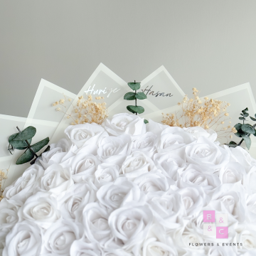 Mega Boy İsteme Çiçeği - Beyaz Gül