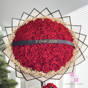 2'li set-Mega Boy Kırmızı Güllü İsteme Çiçeği ve Çikolatası