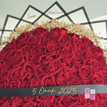 2'li set-Mega Boy Kırmızı Güllü İsteme Çiçeği ve Çikolatası