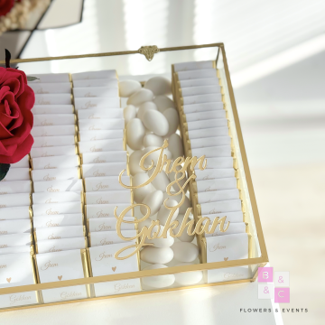 2'li set-Mega Boy Kırmızı Güllü İsteme Çiçeği ve Çikolatası