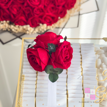 2'li set-Mega Boy Kırmızı Güllü İsteme Çiçeği ve Çikolatası