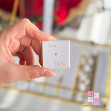 2'li set-Mega Boy Kırmızı Güllü İsteme Çiçeği ve Çikolatası