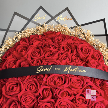 2'li set-Büyük Boy Kırmızı Güllü İsteme Çiçeği ve Çikolatası