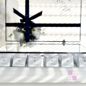 2'li Set-Lacivert Süslemeli Solmayan Şakayıklı İsteme Çiçeği & İsteme Çikolatası