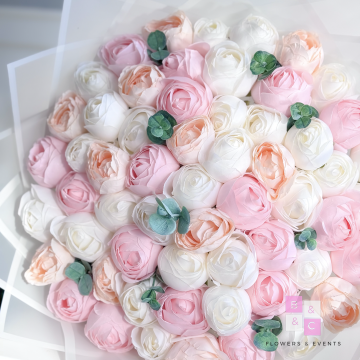 2'li Set-Karışık Solmayan  Şakayıklı İsteme Çiçeği & İsteme ÇikolatasI