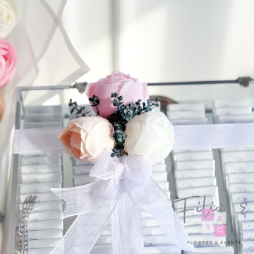 2'li Set-Karışık Solmayan  Şakayıklı İsteme Çiçeği & İsteme Çikolatası