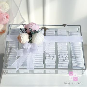 2'li Set-Karışık Solmayan  Şakayıklı İsteme Çiçeği & İsteme Çikolatası