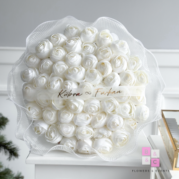 2'li Set-Solmayan Şakayıklı Tüllü İsteme Çiçeği & İsteme Çikolatası