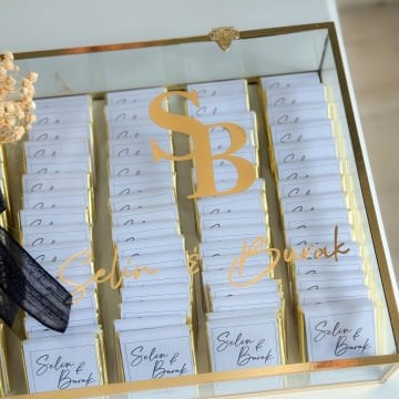 2'li set - Büyük Boy Siyah Tüllü İsteme Çiçeği ve İsteme Çikolatası