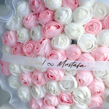 Büyük Boy Tüllü Pembe Beyaz Şakayık İsteme Çiçeği