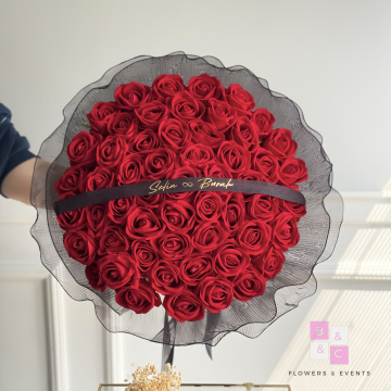 Büyük Boy Siyah Tüllü İsteme Çiçeği