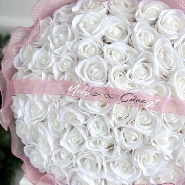 2'li Set-Pembe Tüllü Büyük Boy İsteme Çiçeği&İsteme Çikolatası