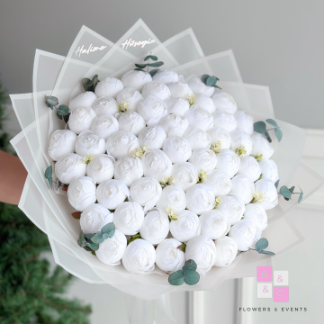 Okaliptus Süslemeli Solmayan Şakayıklı İsteme Çiçeği