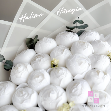 Okaliptus Süslemeli Solmayan Şakayıklı İsteme Çiçeği