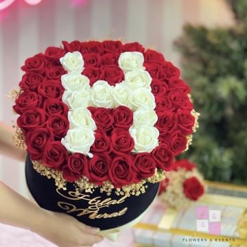 2'li Set - Orta boy Harfli İsteme Çiçeği & İsteme Çikolatası