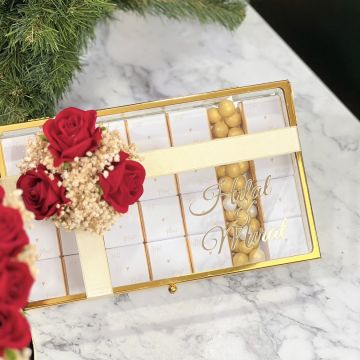 2'li Set - Orta boy Harfli İsteme Çiçeği & İsteme Çikolatası