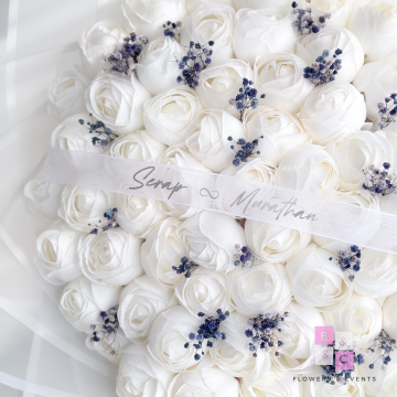 Lacivert Süslemeli Solmayan Şakayıklı Büyük Boy İsteme Çiçeği