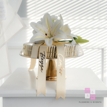 2'li Set - Lilyum ve Solmayan Şakayıklı İsteme Çiçeği&İsteme Çikolatası