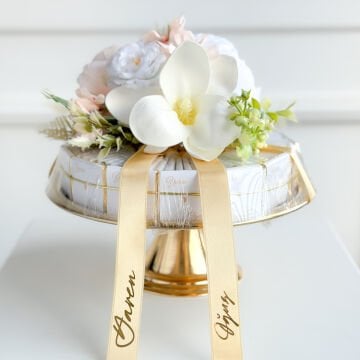 2'li Set - Manolya ve Solmayan Şakayıklı İsteme Çiçeği&İsteme Çikolatası