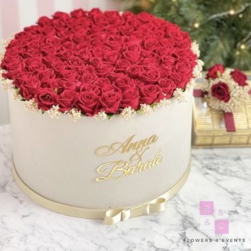 2'li Set - 101 Güllü İsteme Çiçeği ve Pleksili İsteme Çikolatası