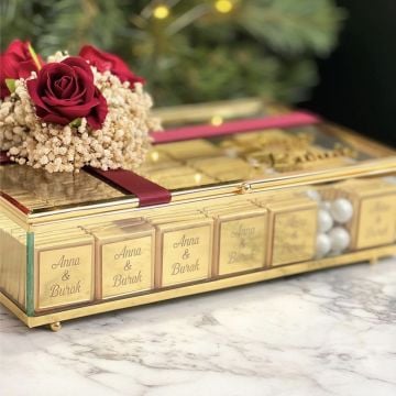 2'li Set - 101 Güllü İsteme Çiçeği ve Pleksili İsteme Çikolatası