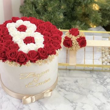 2'li Set - Orta boy Harfli İsteme Çiçeği & İsteme Çikolatası