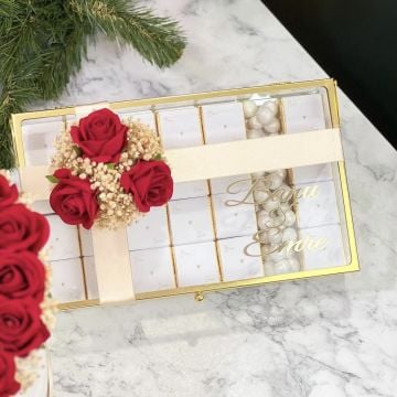 2'li Set - Orta boy Harfli İsteme Çiçeği & İsteme Çikolatası