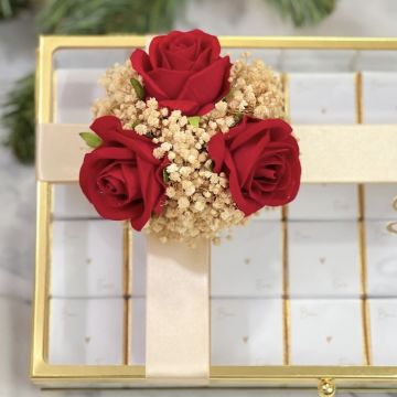 2'li Set - Orta boy Harfli İsteme Çiçeği & İsteme Çikolatası