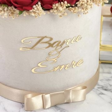 2'li Set - Orta boy Harfli İsteme Çiçeği & İsteme Çikolatası