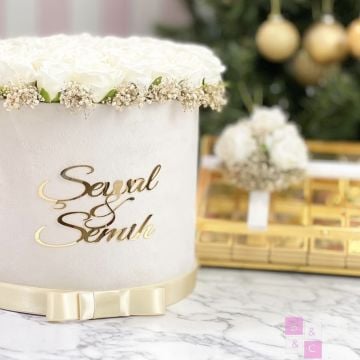 2'li Set - Orta boy İsteme Çiçeği & Pleksili İsteme Çikolatası