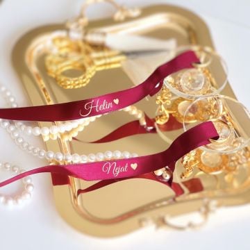 İncili Yüzük Kurdelesi - BORDO