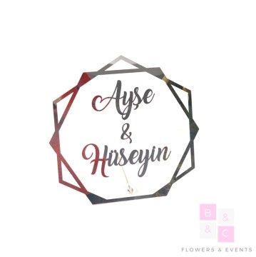 Pleksi Altıgen Masaüstü İsimlik GÜMÜŞ