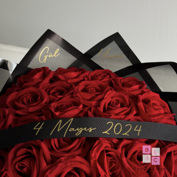 2'li set-Kırmızı Güllü İsteme Çiçeği ve Çikolatası